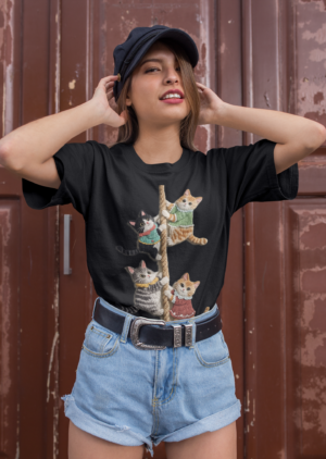 round-neck-t-shirt-mockup-featuring-a-woman-with-denim-shorts-and-a-cowboy-belt-22954 (1)women printed Printed Divine T-Shirt