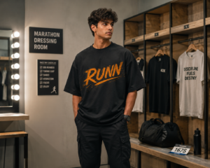 The Stanch Black Graphic T Shirt with Run Every Mile Print