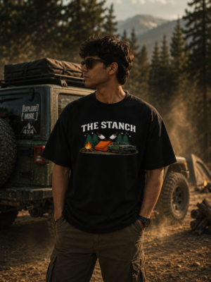 The Stanch Find Me Men's Black Printed T Shirt