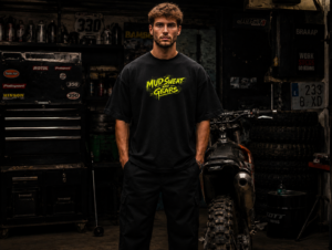 Mud Sweat And Gears Printed Black T-Shirt by The Stanch